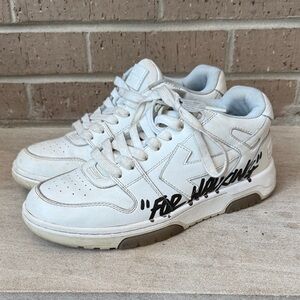 Off-White women’s 39 EU 9 US white out of office for walking leather sneakers